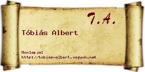 Tóbiás Albert névjegykártya