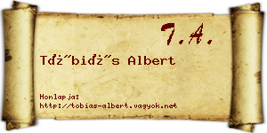 Tóbiás Albert névjegykártya